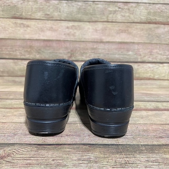 Sanita Black Leather Mules & Clogs - Picture 6 of 9